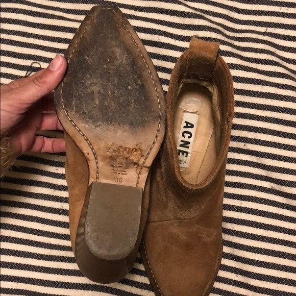 Acne Studios Donna Suede Western Ankle Booties in Brown Suede size 36 size 6 - Picture 6 of 9